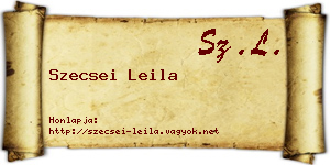 Szecsei Leila névjegykártya